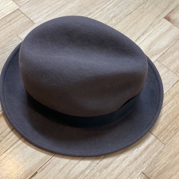 Men’s 100% wool felt fedora water repellent size small sage brown - Picture 2 of 5